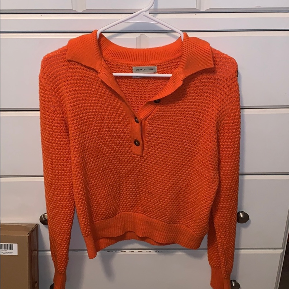 Urban Outfitters Orange V-Neck Sweater